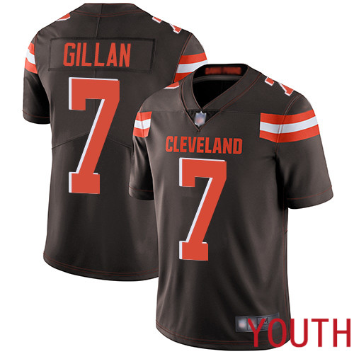 Cleveland Browns Jamie Gillan Youth Brown Limited Jersey 7 NFL Football Home Vapor Untouchable